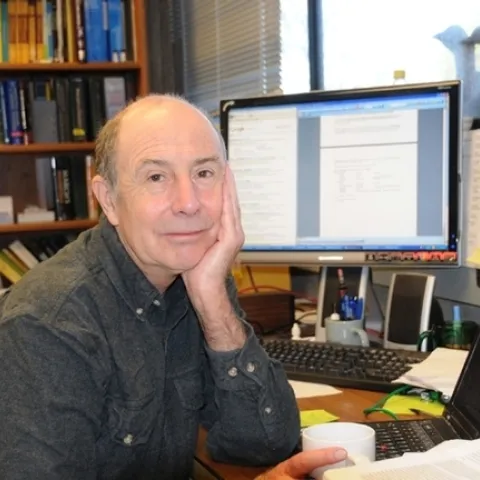 Bruce Hammock, UC Davis distinguished professor, in his office in the basement Briggs Hall. His colleagues fondly call the basement level "the garden level of Briggs." (Photo by Kathy Keatley Garvey)