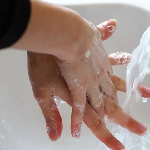 washing hands