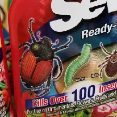 Products containing carbaryl, like some Sevin products, won't be sold in retail nursuries and garden centers.