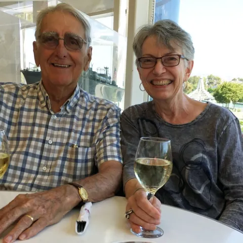 Lowell Lewis and former ANR colleague Judy Craig got together in September 2019. Photo by Joe Craig