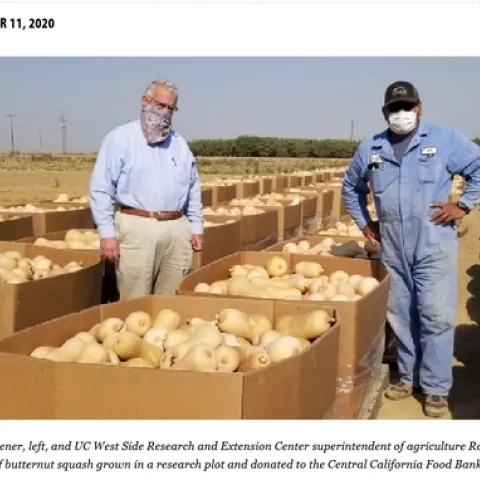 Jeff Mitchell and West Side REC partner with a local grower to donate butternut squash to the Central California Food Bank (from Morning Ag Clips)