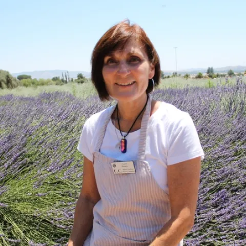 Lavender grower Carol Hamre spoke about her trials and successes regarding vertebrate pest control and drip irrigation.