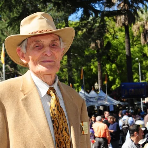 Richard Rominger at Ag Day at the Capitol. Photo by Kathy Keatley Garvey