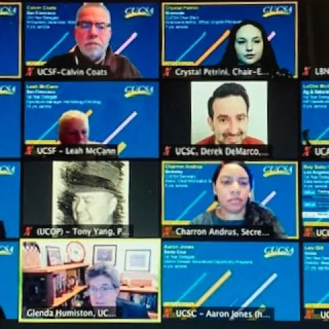 VP Humiston fielded questions about ANR from CUCSA delegates. Screenshot by Dohee Kim