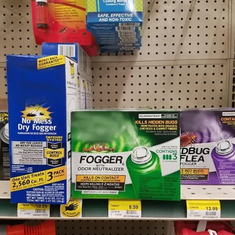 Figure 1. Many brands of total release foggers or "bug bombs" are available to consumers.