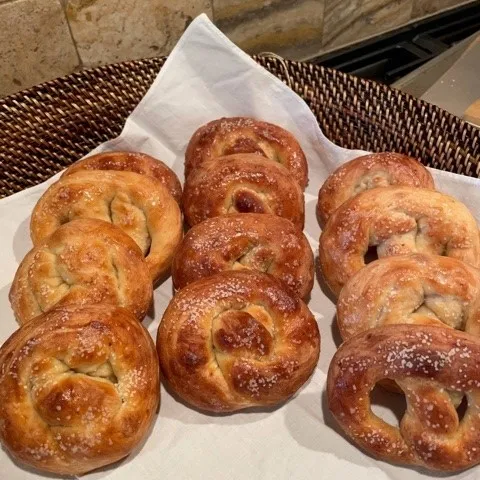 Fully baked pretzels ready to eat