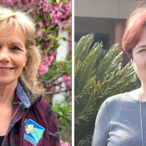 Headshot images of new coordinators Julie and Aliya