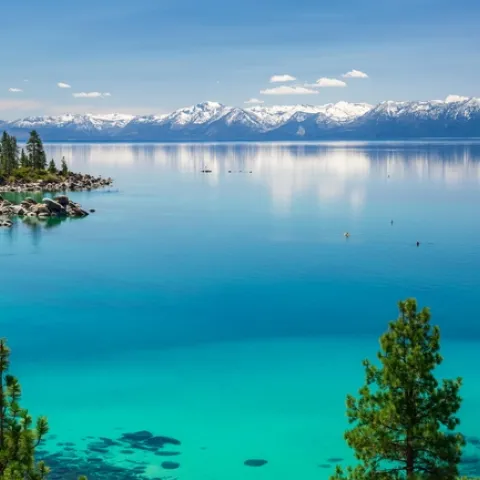 Blue water of Lake Tahoe
