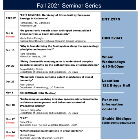 Fall quarter seminars