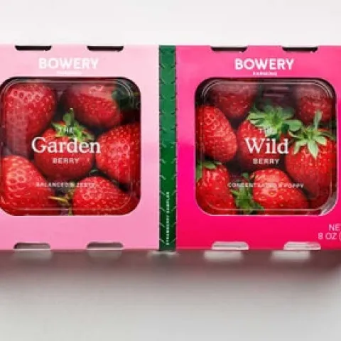 Very nice looking pack of the newly released vertically grown berries. I'm looking at not just the fun, colored presentation, but also the size, which is half of our typical clear plastic clamshell.