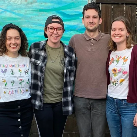 The UC Davis Entomology Games Team is comprised of (from left) Erin "Taylor" Kelly, Madison "Madi" Hendrick, Zachary Griebenow and Jil Oberski. Griebenow and Oberski were members of the 2018 national championship team.