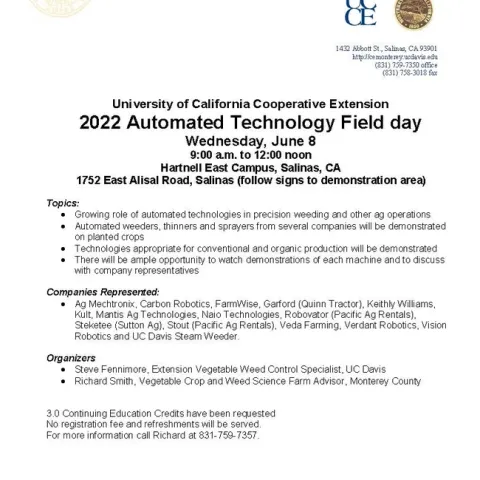 22Automated Weeder Field Day