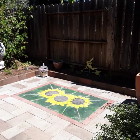 Peter's Sunflower Paver. photo by Betty Victor