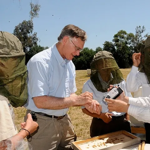 Eric Mussen worked with beekeepers and many other people who were interested in bees. Photo by Kathy Keatley Garvey