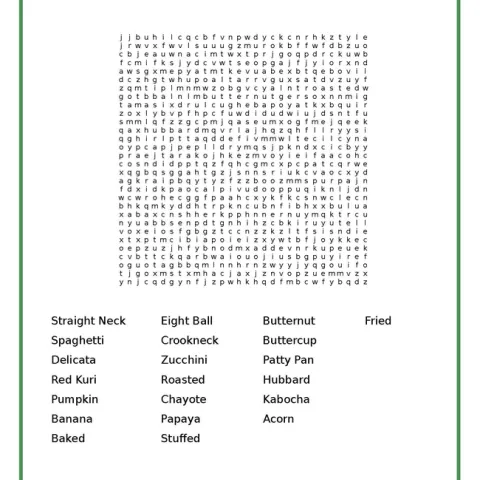 Find the Squash Word Search