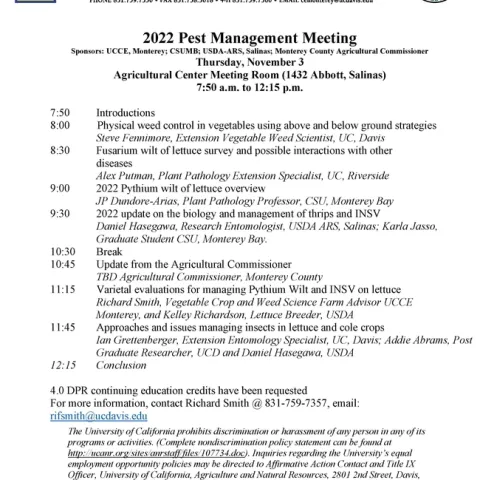 22Pest Management Meeting November 3 Page 1
