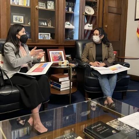 Suzanna Martinez (left) and Emily Mercado, a staffer in the office of U.S. Rep. Jimmy Gomez