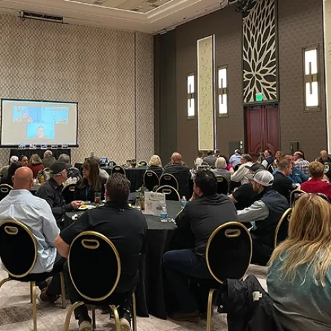 Some 150 people attended the Eric Mussen Memorial Luncheon hosted by the California State Beekeepers' Association. (Photo by Brooke Palmer)