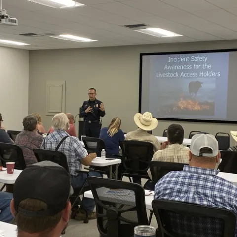 CALFIRE presentation at the 2022 Disaster Livestock Access Pass Training in Browns Valley, CA