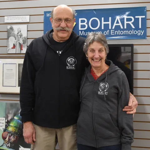 The Kimseys--Bob and Lynn--are faculty members, UC Davis Department of Entomology and Nematology. Bob is a forensic entomologist and Lynn,a hymenopterist, directs the Bohart Museum of Entomology. (Photo by Kathy Keatley Garvey)