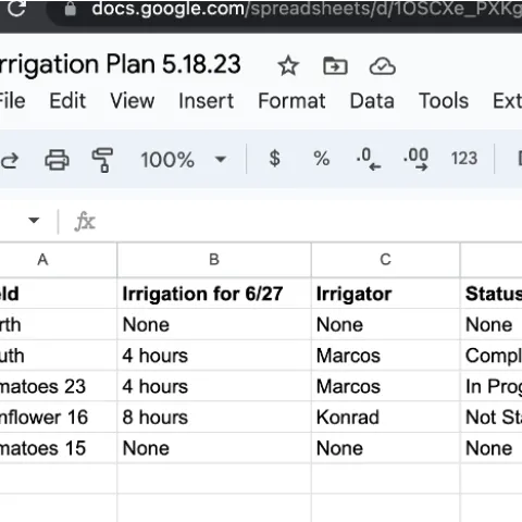 Google Sheets Example