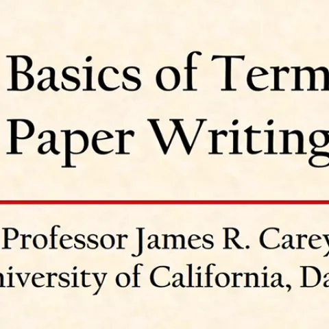 Screen shot from UC Davis Distinguished Professor James R. Carey's teachings.