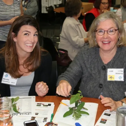 MG Trainees Krista and Debbie at the plant taxonomy class