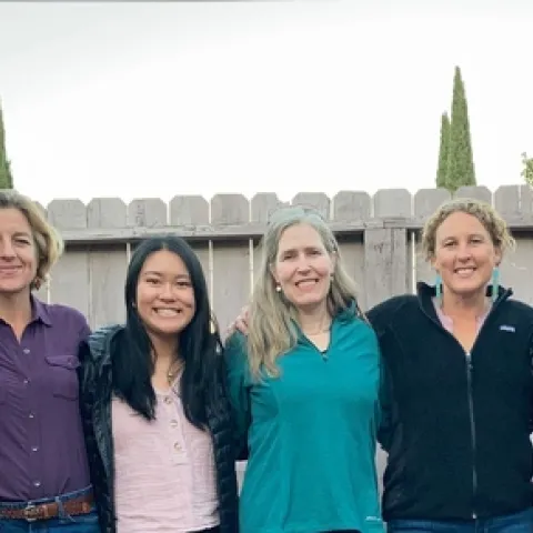 Satink Wolfson is a part of UC ANR’s statewide fire advisor network. From left to right: Luca Carmignani, Yana Valachovic, Katie Low, Barb Satink Wolfson, Lenya Quinn-Davidson, Alison Deak, Tori Norville. Photo credit: Fire Solutions- UC ANR.