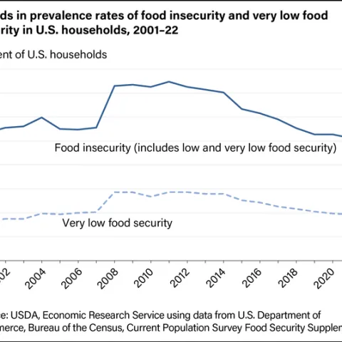 Chart of food insecurity from the USDA Economic Research Service