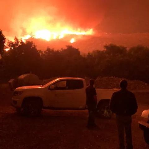 fire in the distance