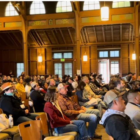 Los asistentes a EcoFarm participaron activamente en talleres y conferencias que se ofrecieron durante los tres días del evento.