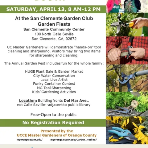 Revive Your Tools! Join Us at Our Booth for Hands-On Cleaning & Sharpening. Bring 2 Items & Enjoy Garden Fest Fun.