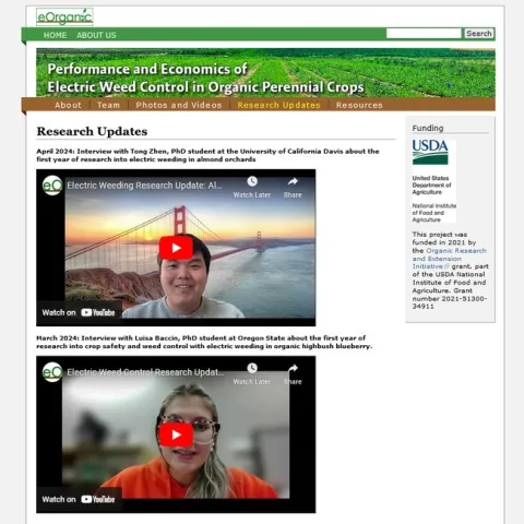 Interviews on electric weeding research