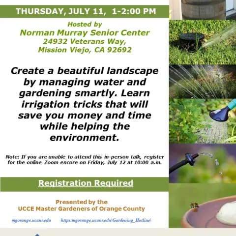 Learn how to create a stunning landscape while conserving water. Sign up for our event today!