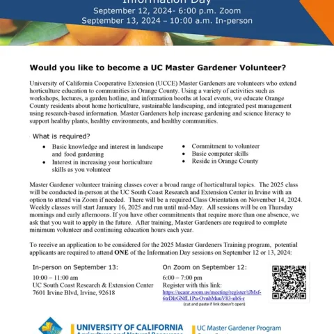 Would you like to become a UC Master Gardener Volunteer?