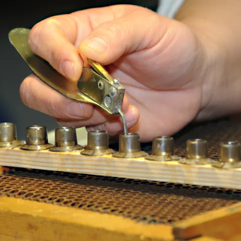 Demonstrating grafting. (Photo by Kathy Keatley Garvey)