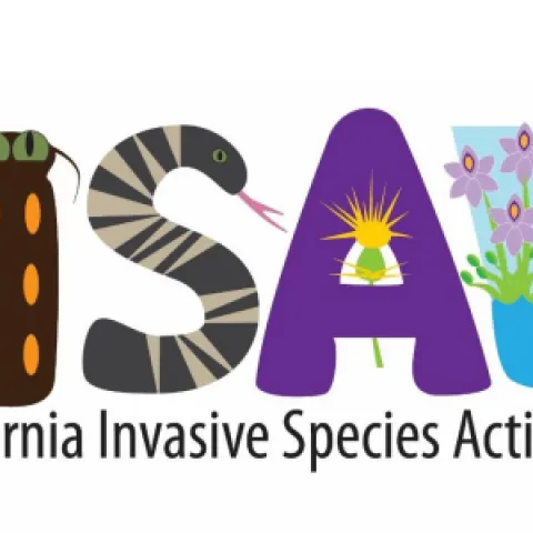 The letters "CISAW" animated as invasive species organisms.