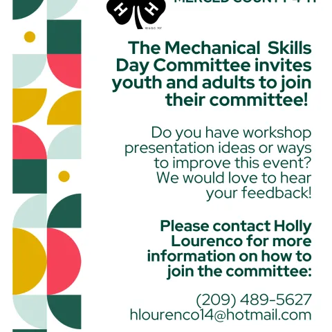 Mechanical Skills Day Committee Recruitment Flyer