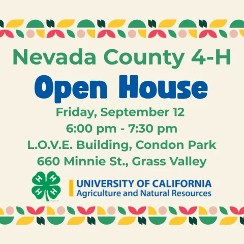 Nevada County 4-H Open House September 12