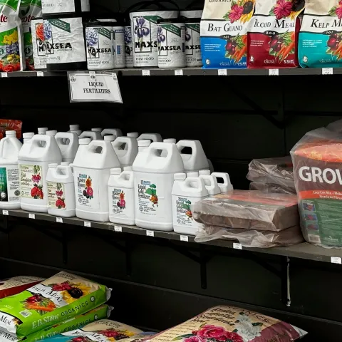 Shelf of fertilizers