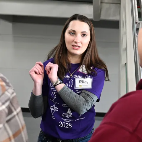 UC Davis student Riley Hoffman at the 2025 Biodiversity Museum Day. (Photo by Kathy Keatley Garvey)