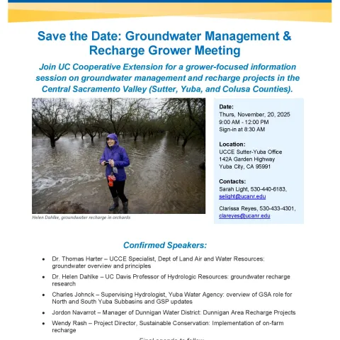 Groundwater Management & Recharge Grower Meeting