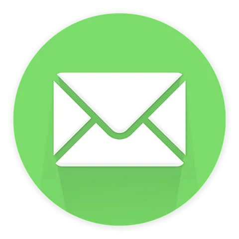 Envelope icon on a green background