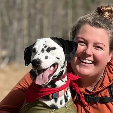 Olivia Winokur with her dog.