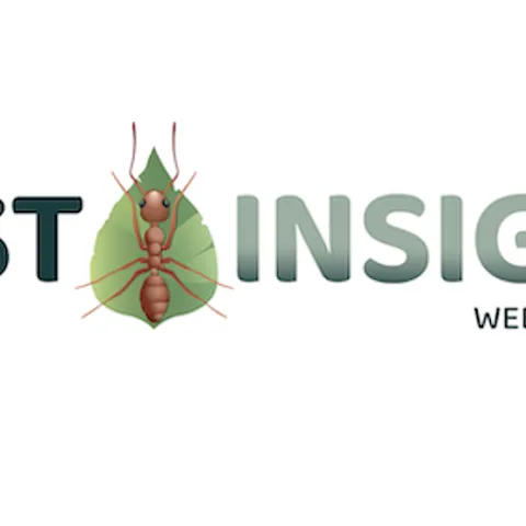 Green text reads "Pest Insight Webinar Series", with the image of an ant on a leaf in the middle. 