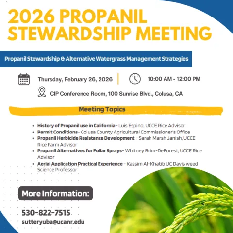 2026 Propanil Stewardship Meeting Announcement