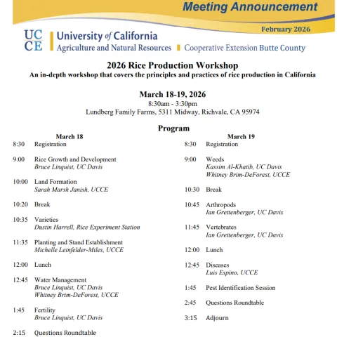2026 Rice Production Workshop