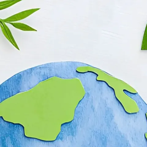 Plants and earth cartoon with heart