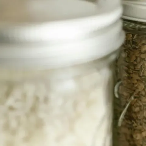 Pantry staples in mason jars