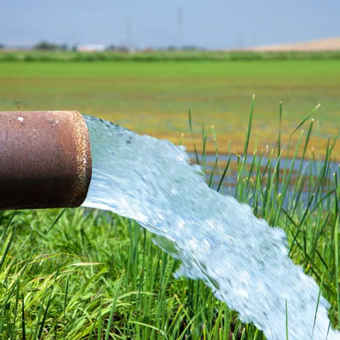 groundwater piped in for use in agriculture fields